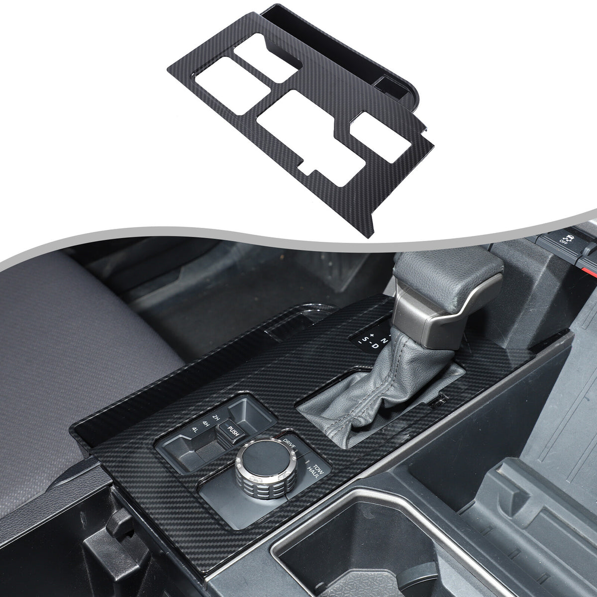 Carbon Center Console Gear Shift Panel Storage Box For Toyota Tundra/Sequoia 22+ 9