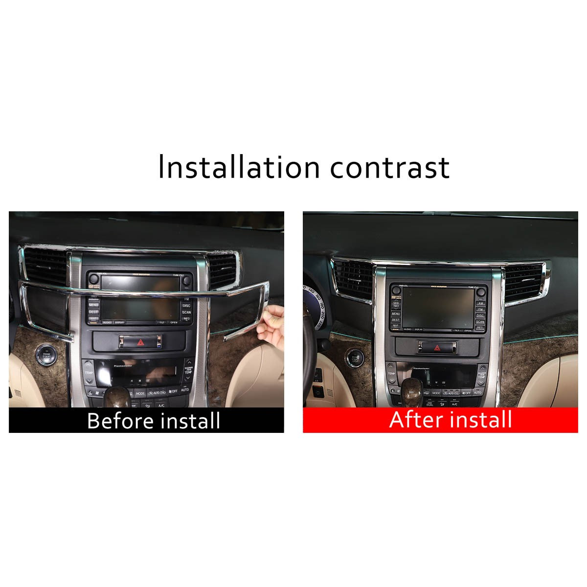 ABS Silver Center Console Air Vent Trim For Toyota Alphard 2011-2014 10