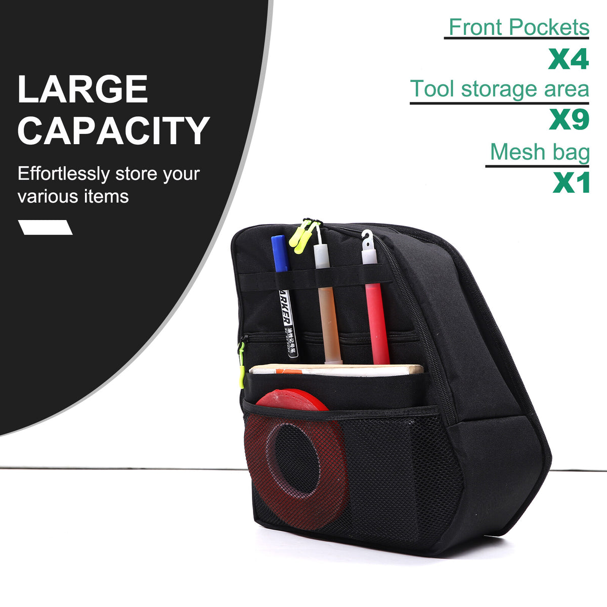 Black Rear Trunk Side Storage Bag Pockets Organizer For BMW X7 G07 2019-23 4