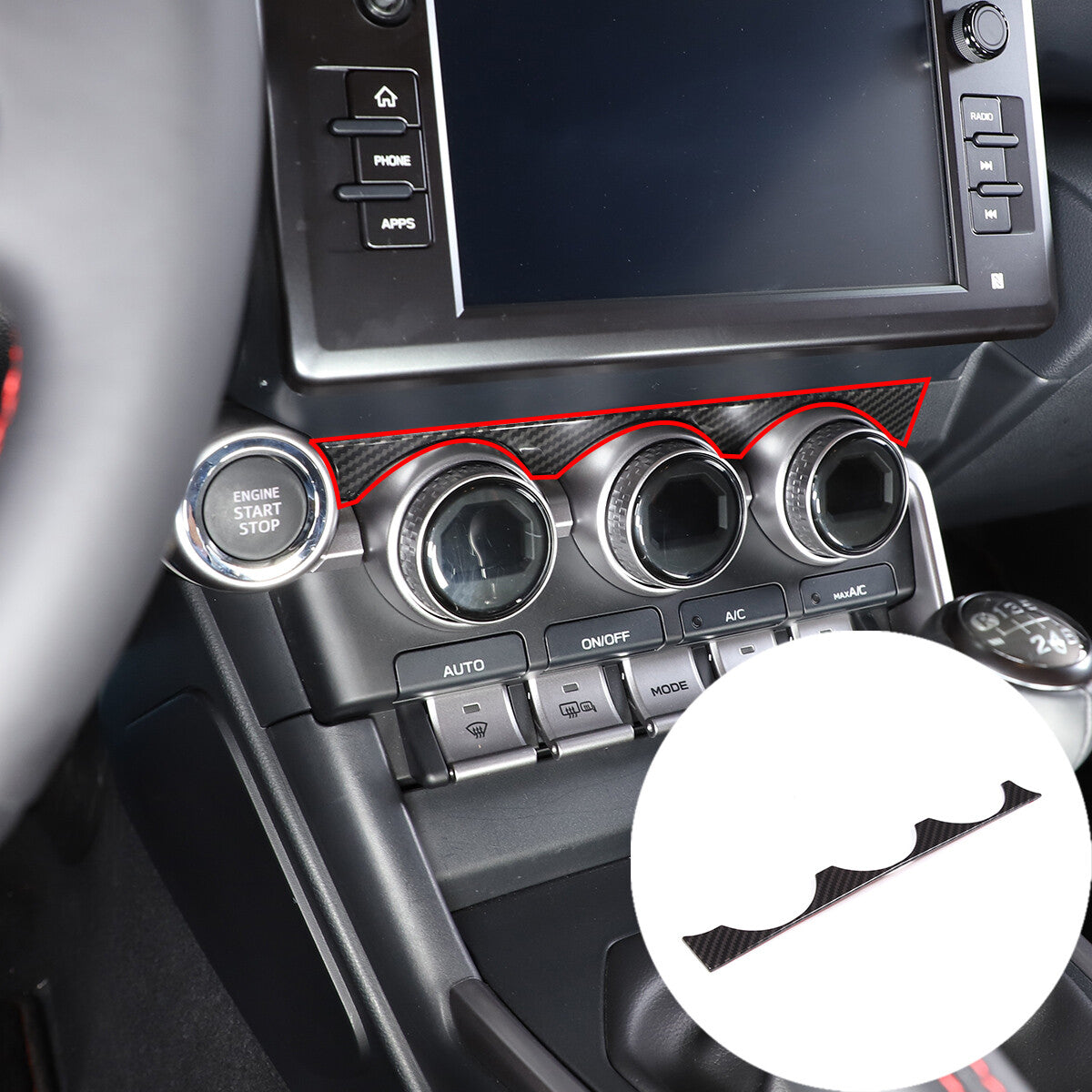 17Pcs ABS Carbon Fiber Interior Center Consol Trim Set For GR86 / BRZ 2022-2025 10