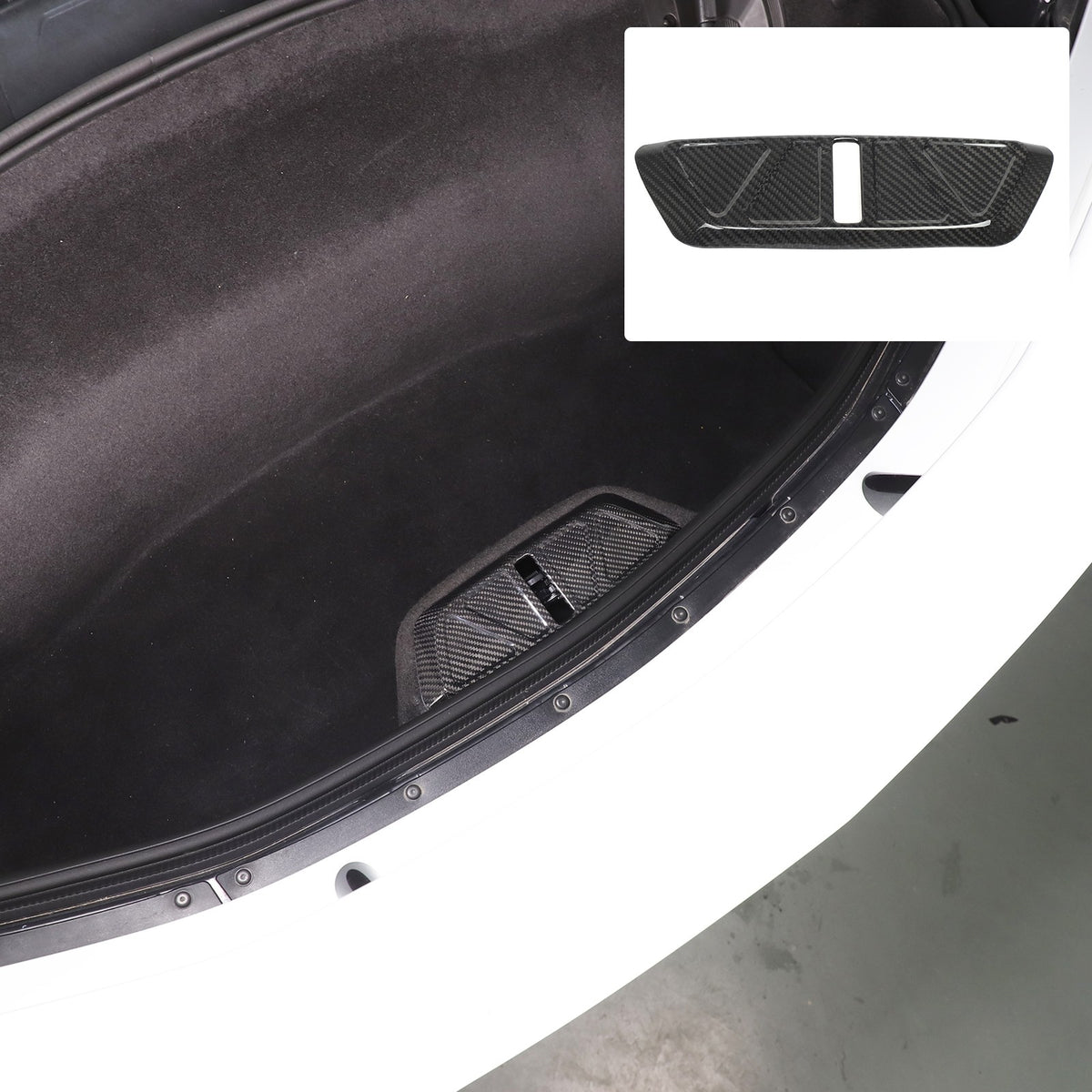 Real Carbon Fiber Trunk Lock Base Cover Trim For Corvette C8 Coupe 2020+ 9