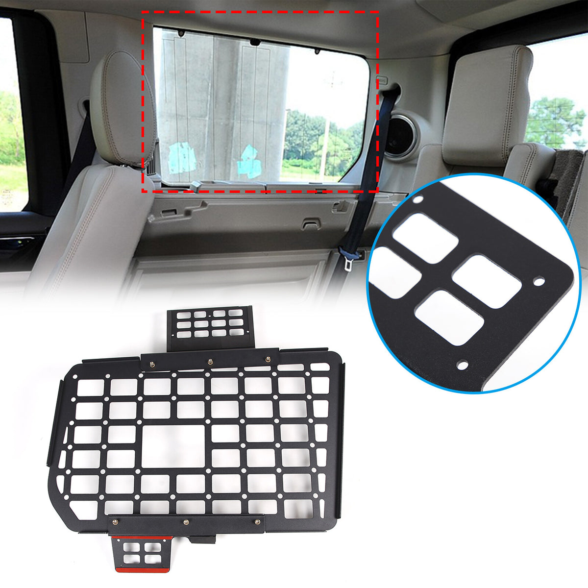 Rear Side Window MOLLE Storage Flank Panel For Land Rover Discovery LR3 LR4 L319 15