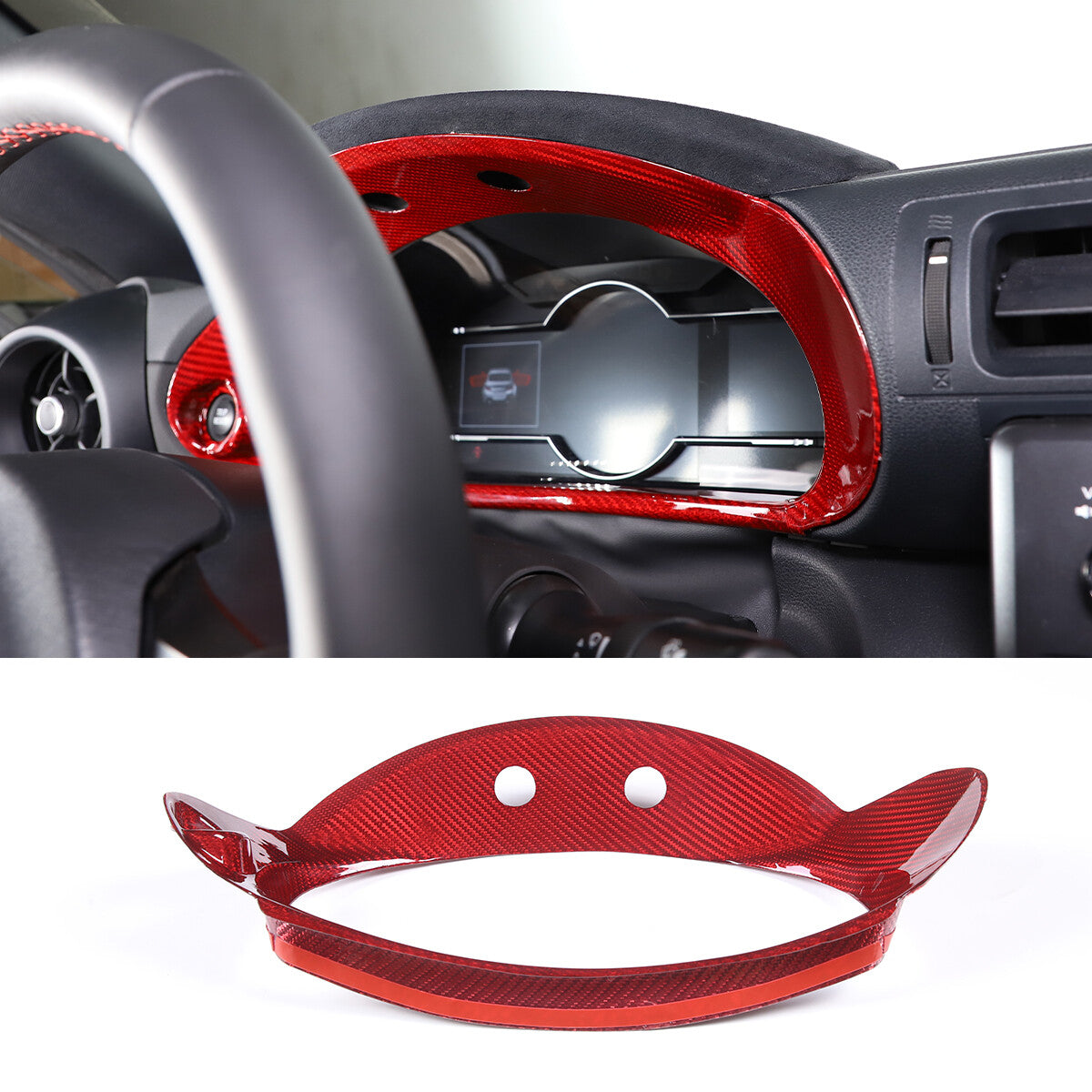 Red Real Carbon Fiber Interior Center Console Trim Set Kit For Subaru BRZ 22+ 37