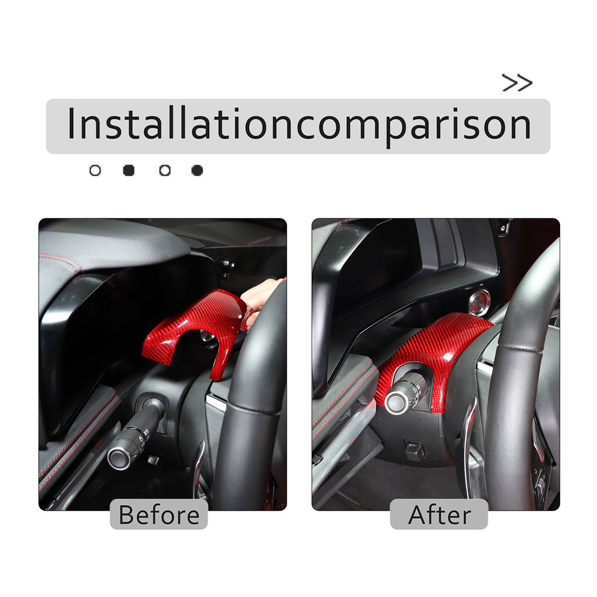 Red Real Carbon Fiber Full Interior Set Decor Trim Kit for Corvette C8 20-25 142