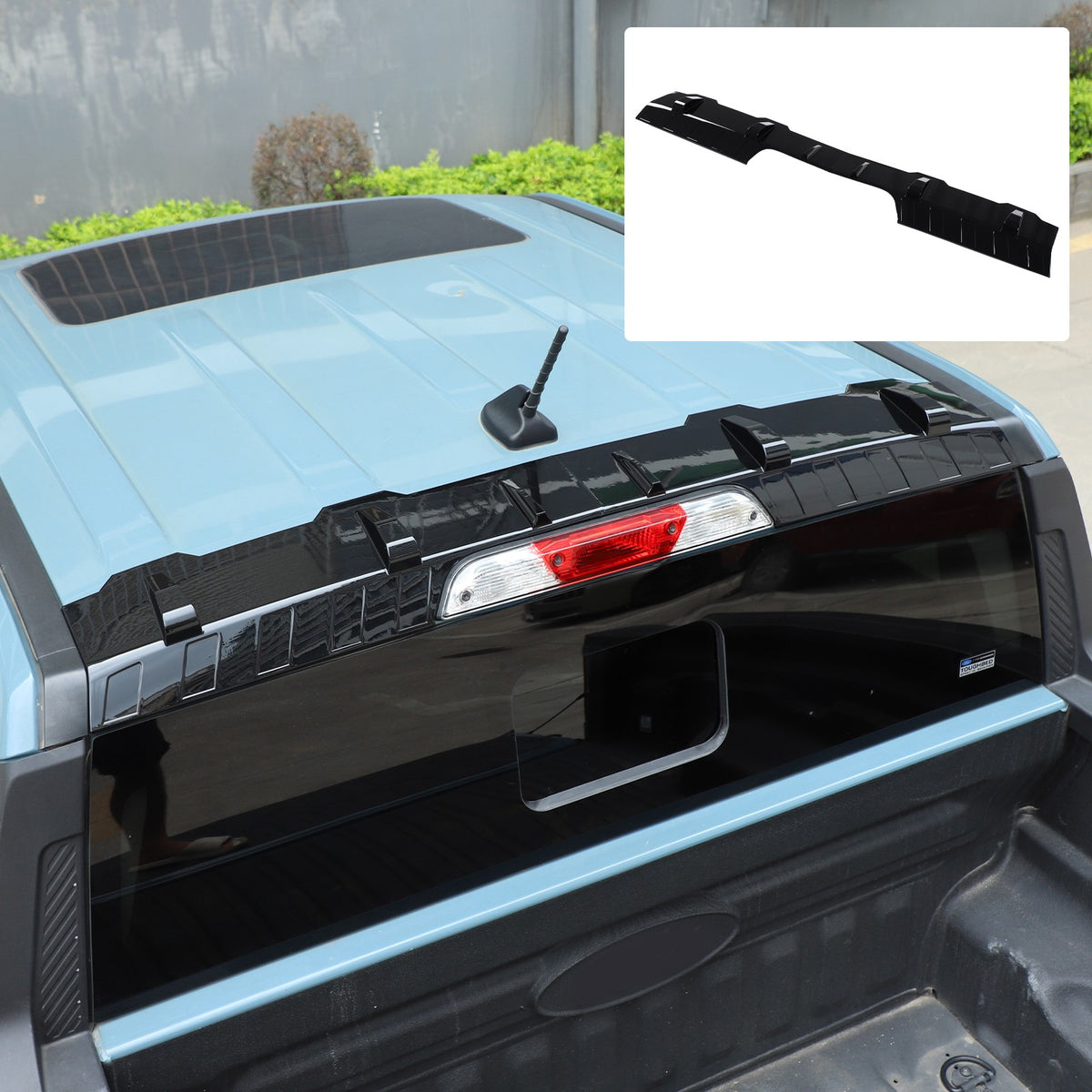 Glossy Piano Black ABS Rear Roof Spoiler Trim For Ford Maverick 2022+ US 9