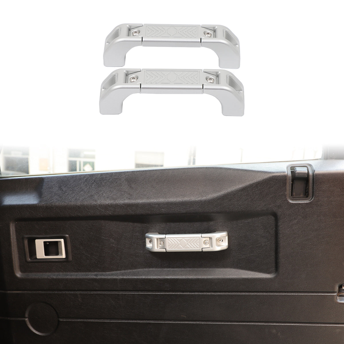 Mecha Silver Replacement Interior Door Handle Grab For LR Defender L316 2004-18 8