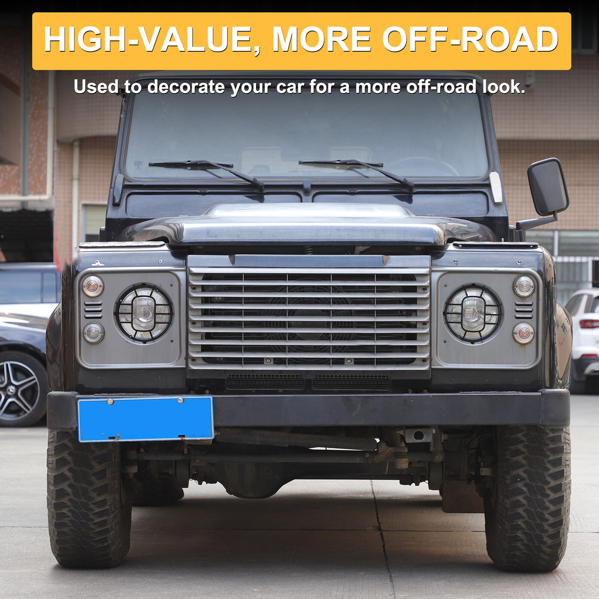 Front Lamp Headlight Cover Guard Net Trim For Land Rover Defender L316 2004-19 22