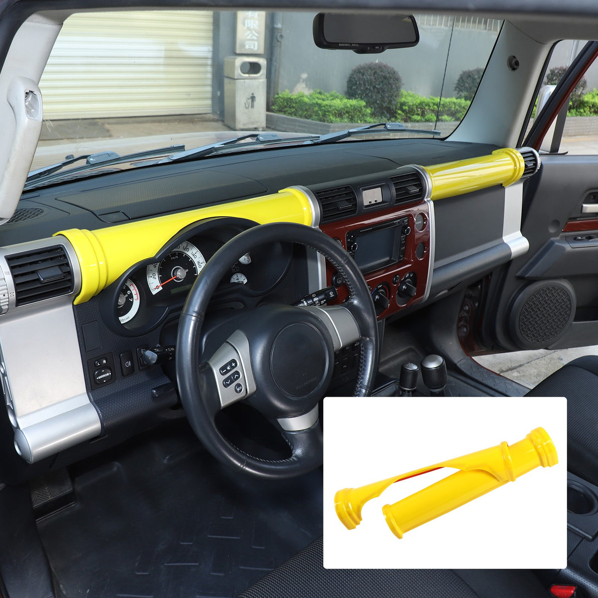 ABS Yellow Center Dashboard Panel Trim Strip For Toyota FJ Cruiser 2007-2021 21