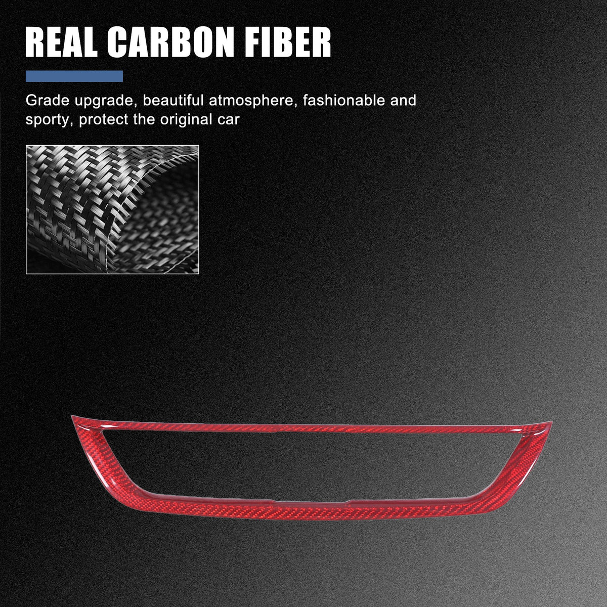 Red Real Carbon Fiber Center Air Vent Trim For Alfa Romeo Giulia 952 2017-2020 17