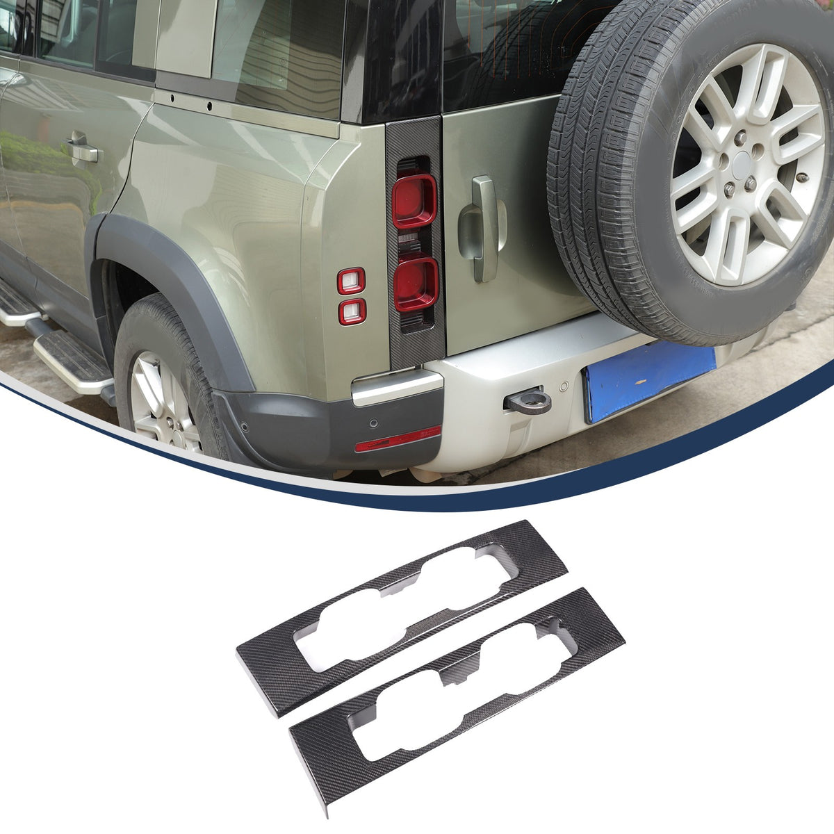 Real Carbon Fiber Rear Tail Light Panel Trim For Land Rover Defender L663 20-25 19