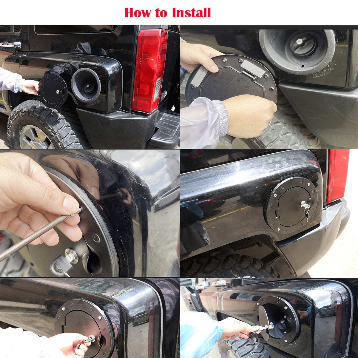 Alloy Locking Fuel Door Gas Tank Cap Cover Lock Key For Hummer H3 2006-2010 2