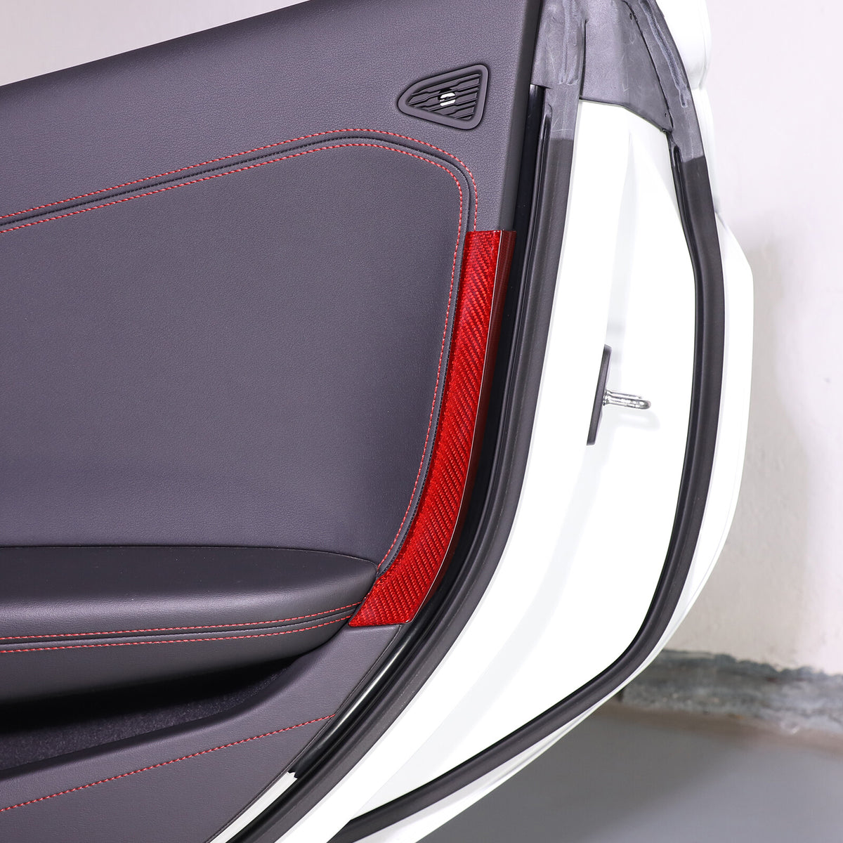 Red Real Carbon Fiber Full Interior Set Decor Trim Kit for Corvette C8 20-25 - Styles 41-45 57