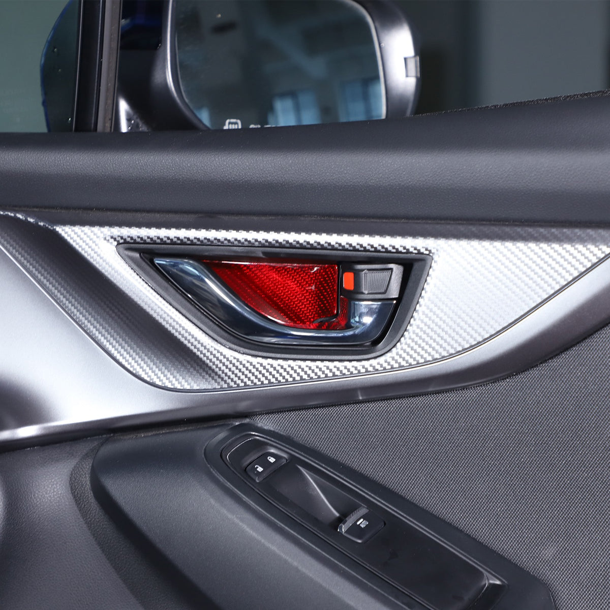 Red Real Carbon Fiber Inner Door Bowl Trim Cover For Subaru WRX VB 2022+ 2