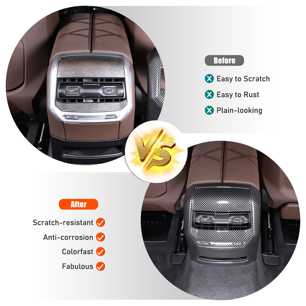 Carbon Fiber Rear Air Vent Outlet Panel Cover Trim For BMW 7 Series G70 i7 2023 6