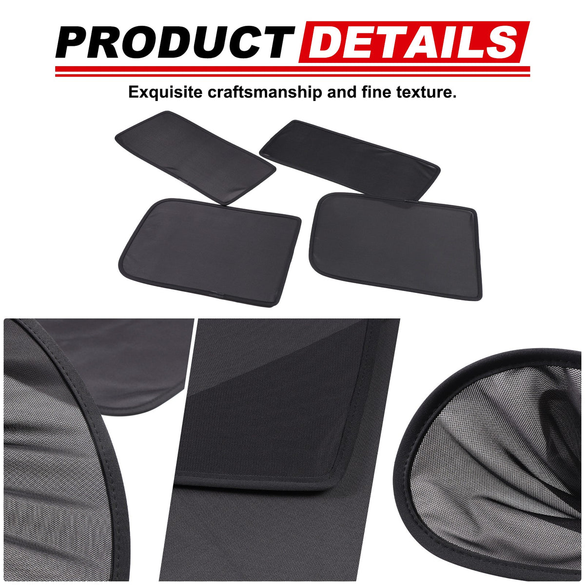 Black Rear Tailgate Window Mesh Screen Sun Shade Cover For Hummer H2 2003-2009 22