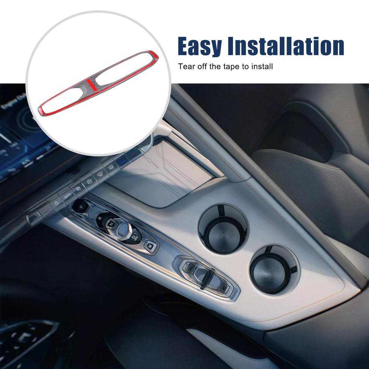 Real Carbon Fiber Center Console Gear Trim Cover Set For Corvette C8 2026+ 11