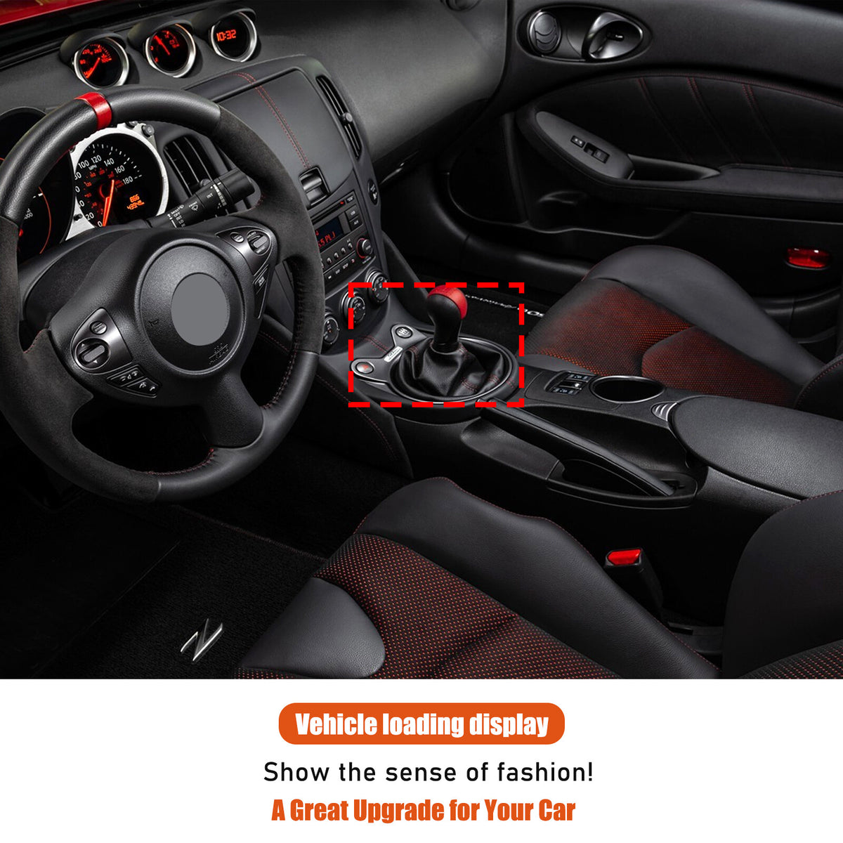 Sport Red ABS Center Console Gear Shift Frame Trim For Nissan 370Z MT 2009-2020 17