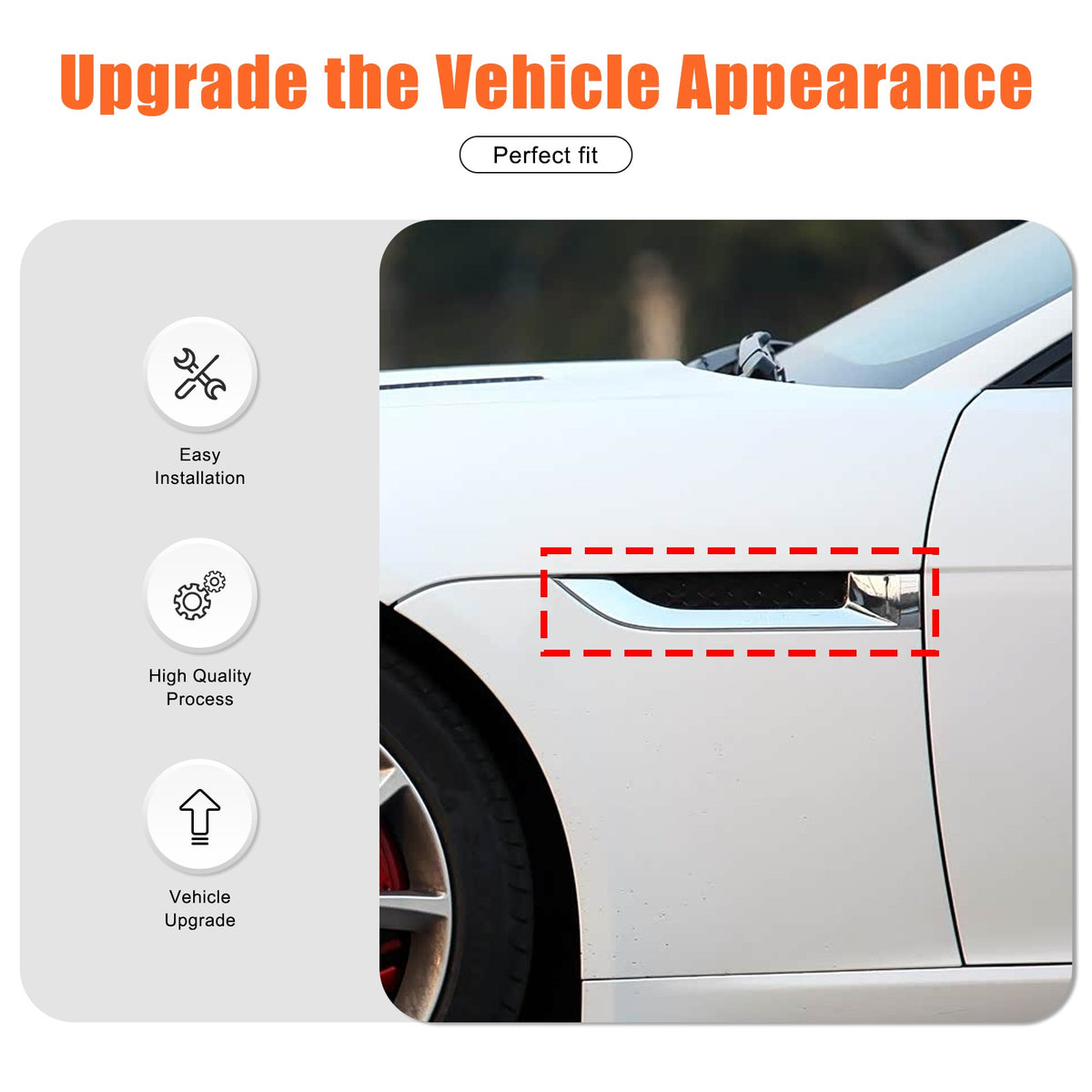 Sport Red ABS Side Fender Vent Frame Trim For Jaguar F-TYPE X152 2013-2020 19
