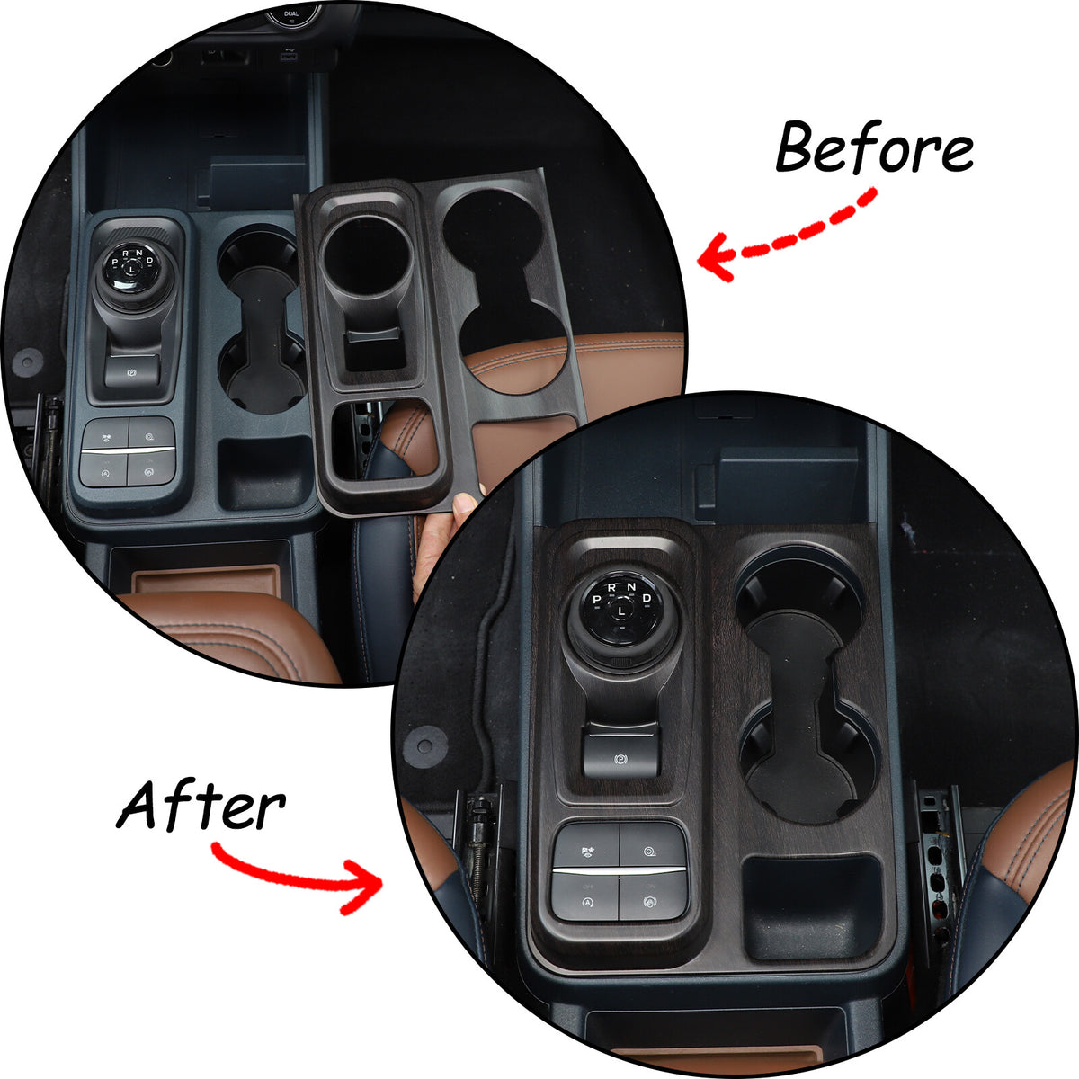 Oak Wood Grain Interior Decor Trim Cover Set Kit Fits Ford Maverick 2022-2024 5