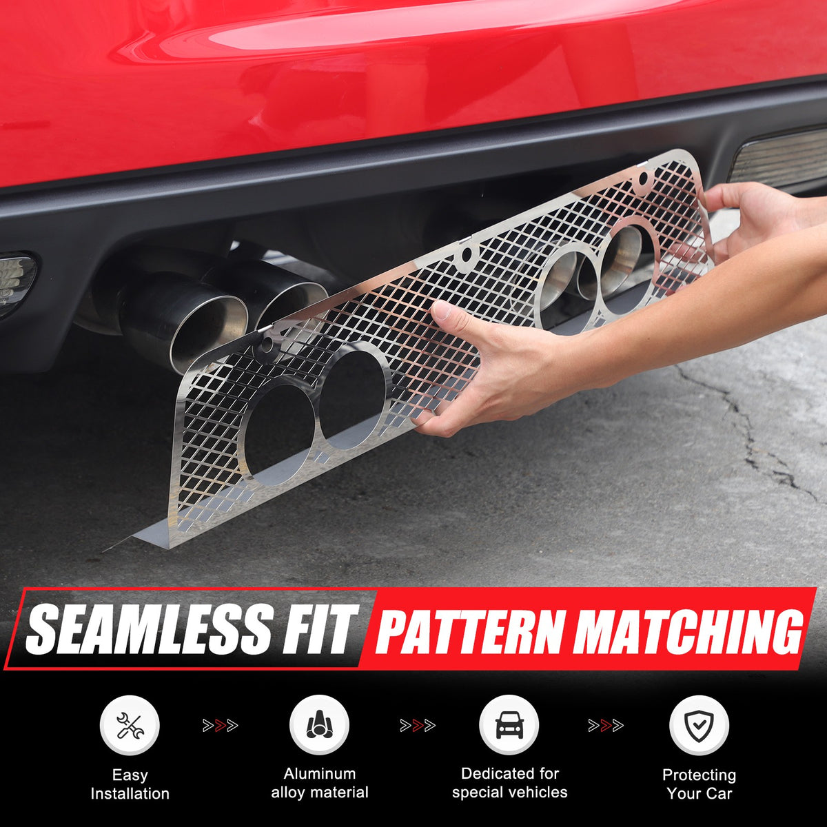 Honeycomb Stainless Steel Exhaust Heat Shield Guard Trim For Corvette C6 2005-13 11
