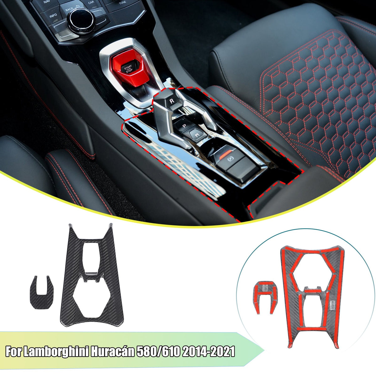 Real Carbon Fiber Center Console Trim For Lamborghini Huracan 580/610 2014-21 1
