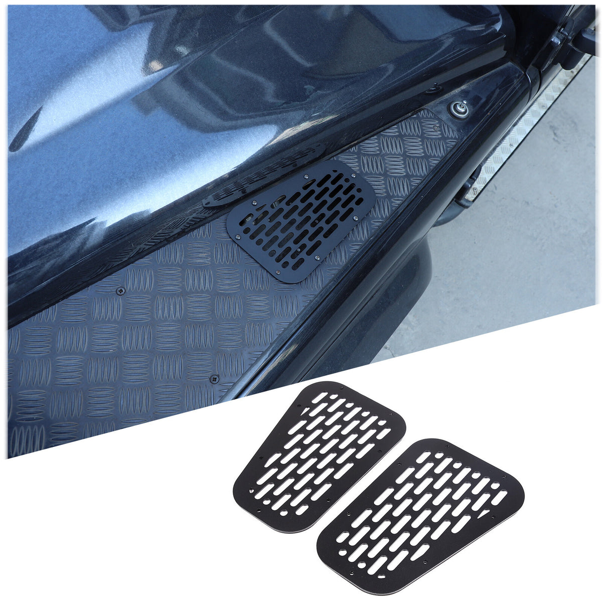Black Alloy Front Hood Air Vent Cover Trim For Land Rover Defender 04-18 US 11