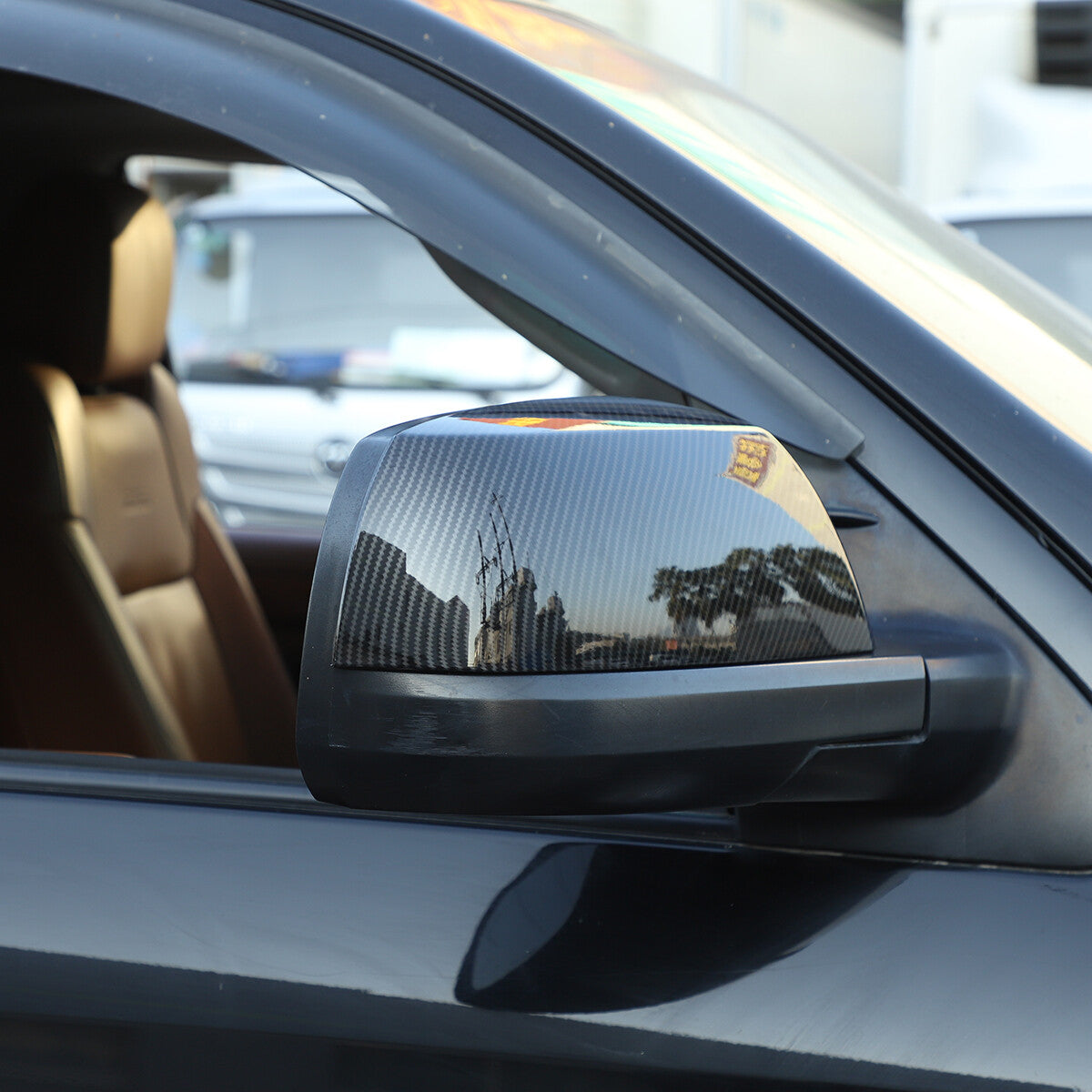 Carbon ABS Door Handle Rearview Side Mirror Cover Trim For Toyota Tundra 2007-21 9