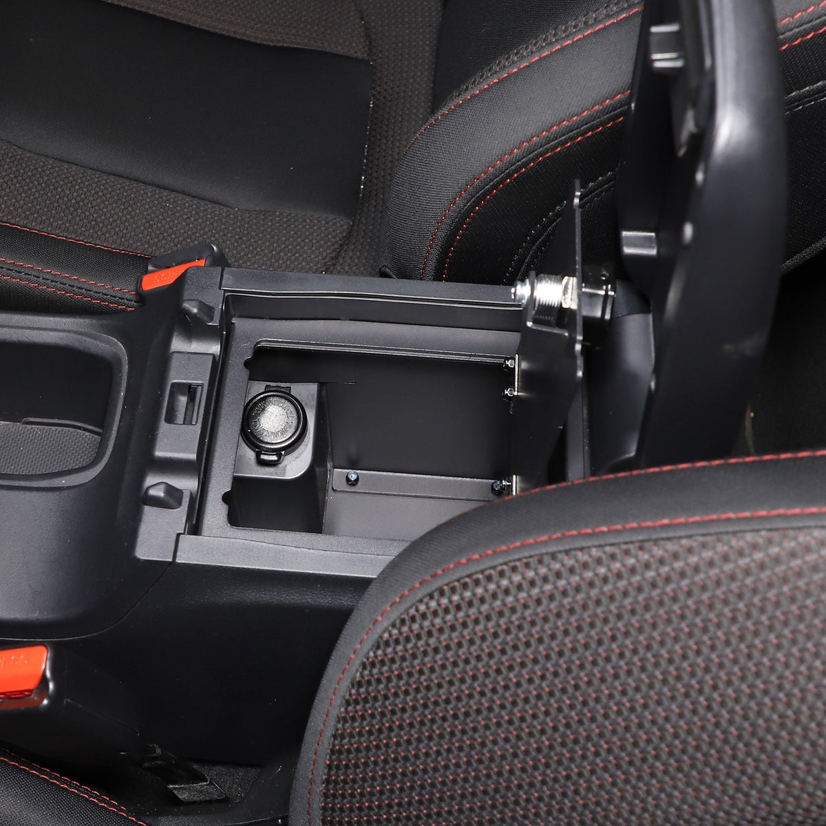 Alloy Center Console Safe GUN Storage Lock Box W/ TRAY For Subaru WRX VB 22+ US 14