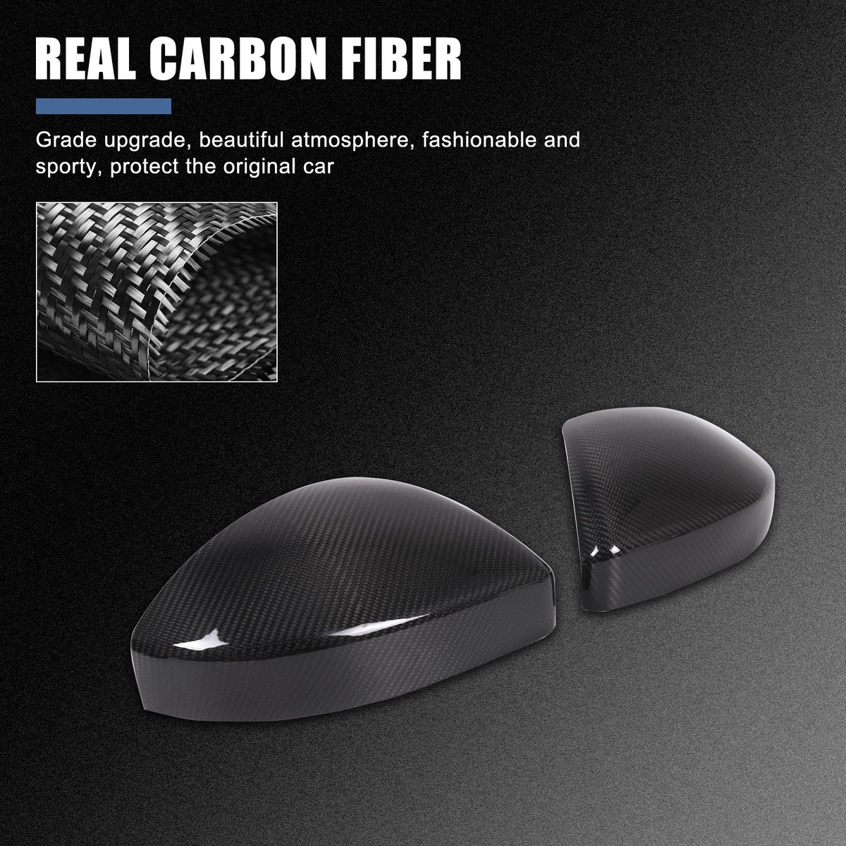 Real Carbon Fiber Side Mirror Cover For LR Range Rover Evoque 2014-2020 3