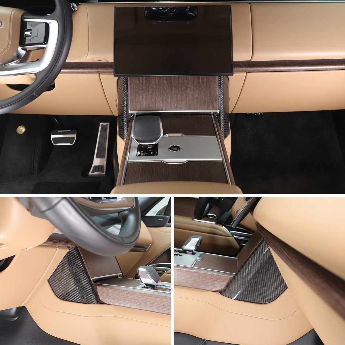 Real Carbon Fiber Center Console Knee Panel Trim For LR Range Rover Vogue 2023+ 5