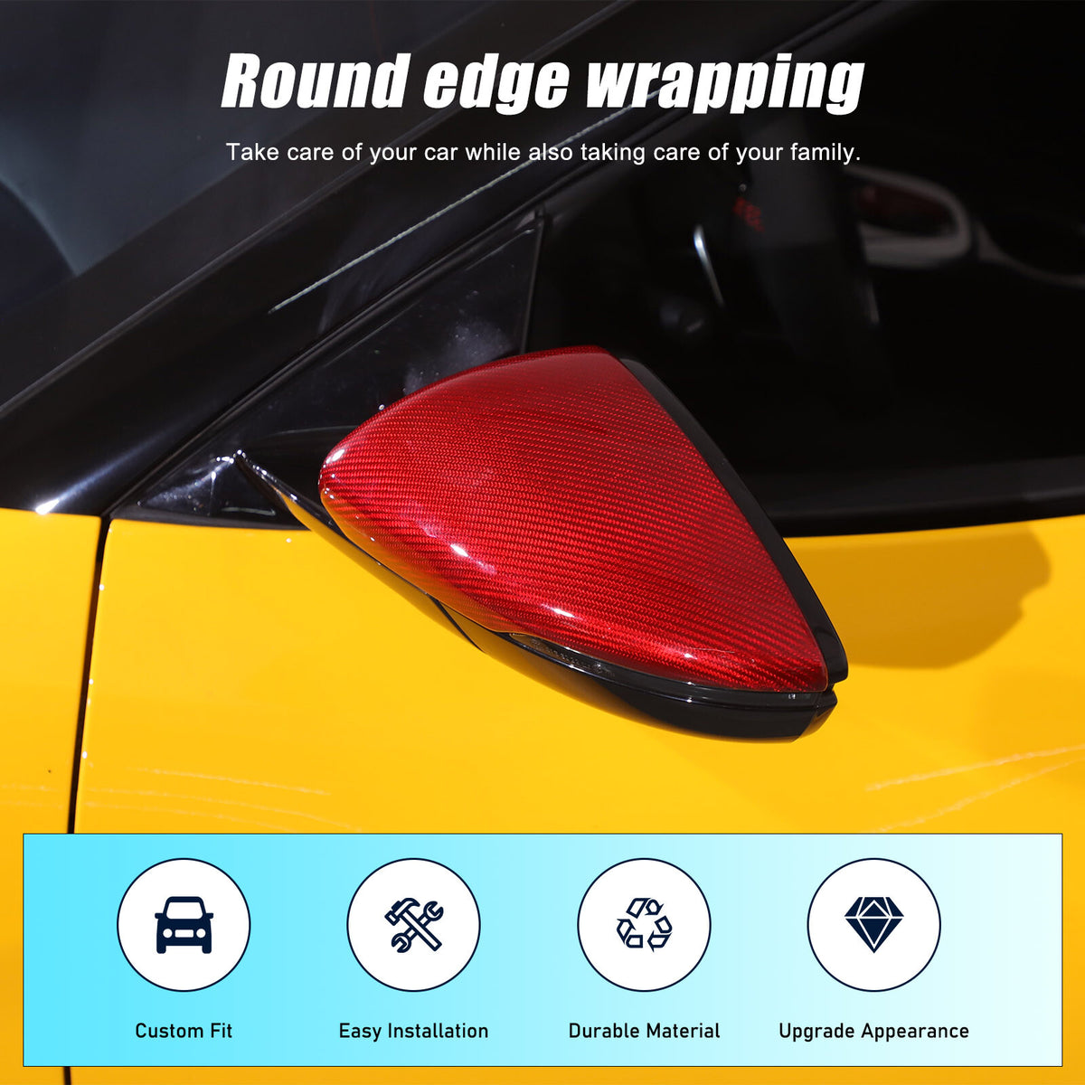 Red Real Carbon Fiber Interior Exterior Conosle Trim Cover For Lotus EMIRA 21-25 39