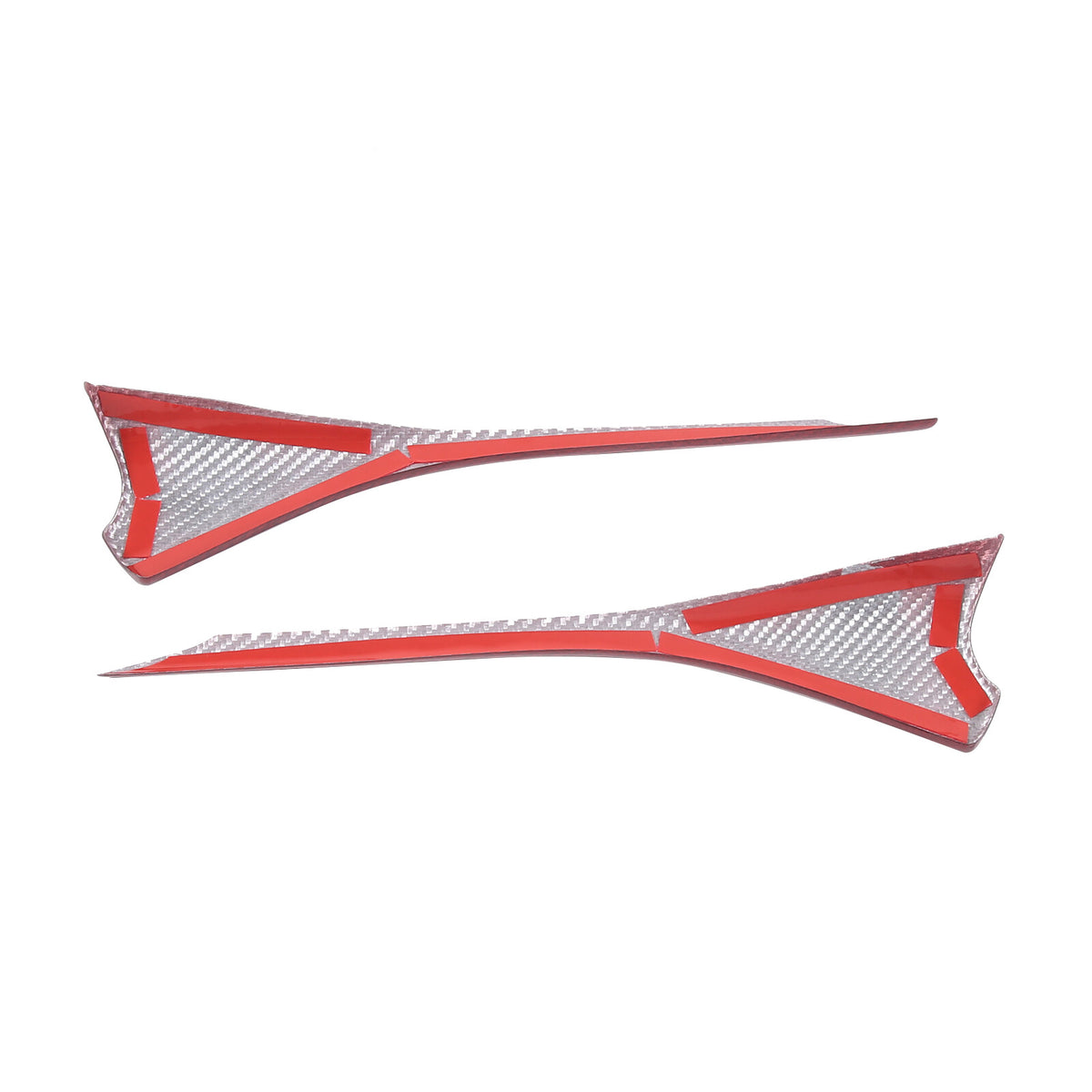 Red Real Dry Carbon Fiber Interior Window Upper Door Panel trim For Corvette C8 12