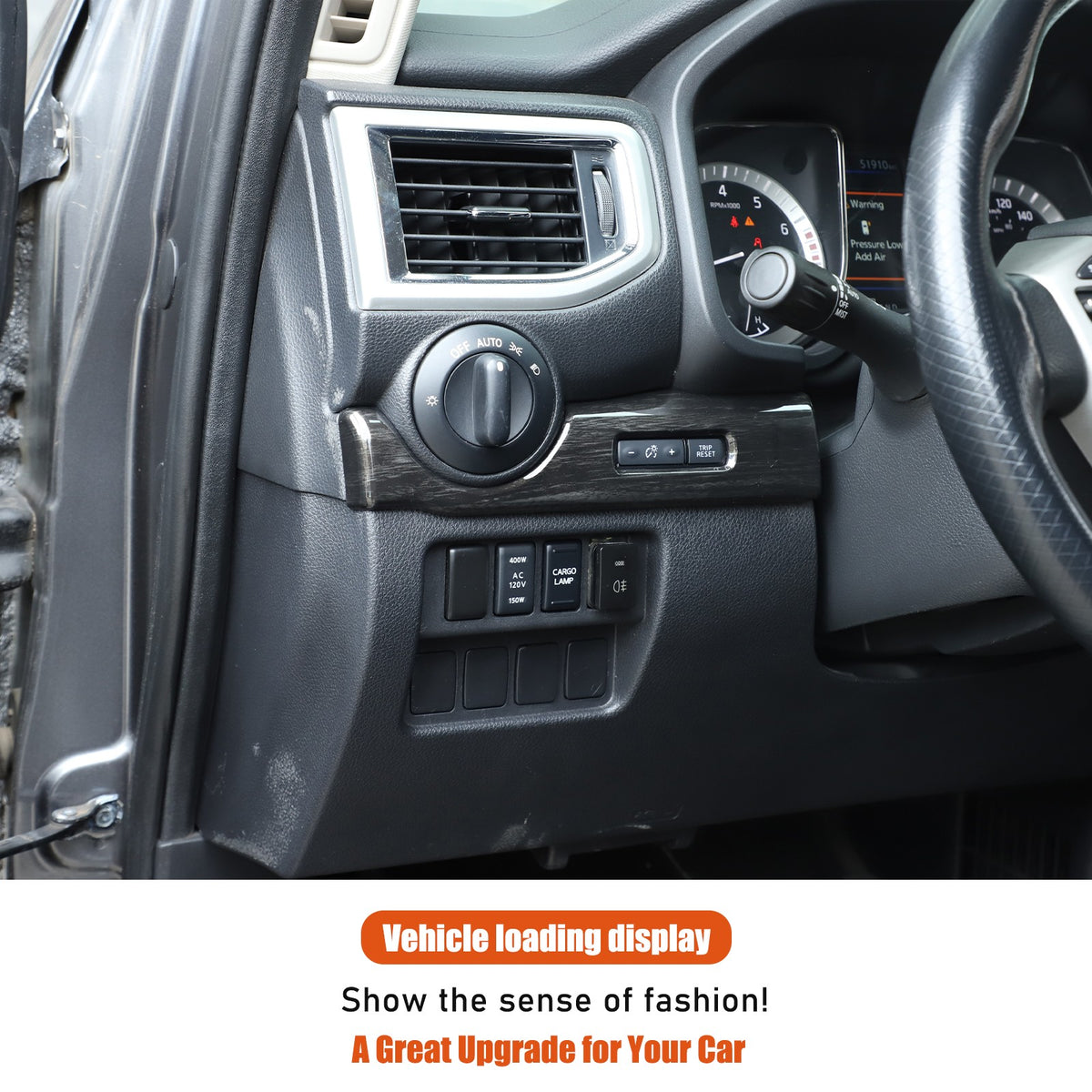 Black Wood Grain ABS Glove Box Upper Trim For Nissan Titan 2016-2023 US 13