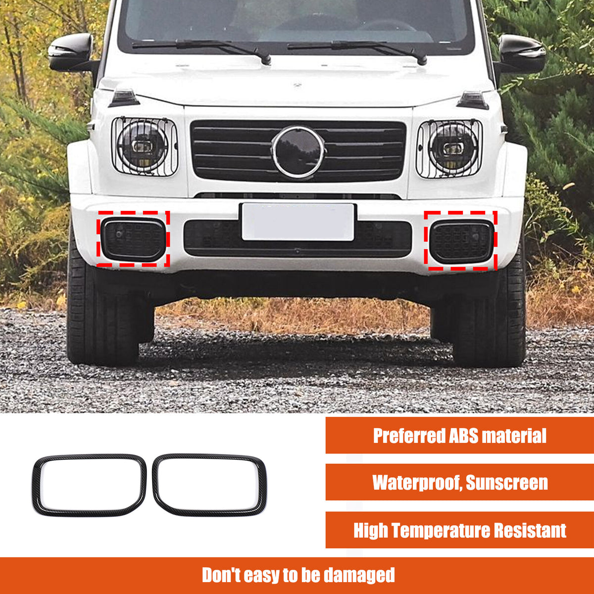 Carbon Fiber ABS Exterior Front Bumper Door Trim For Benz G-Class W465 2025+ 34