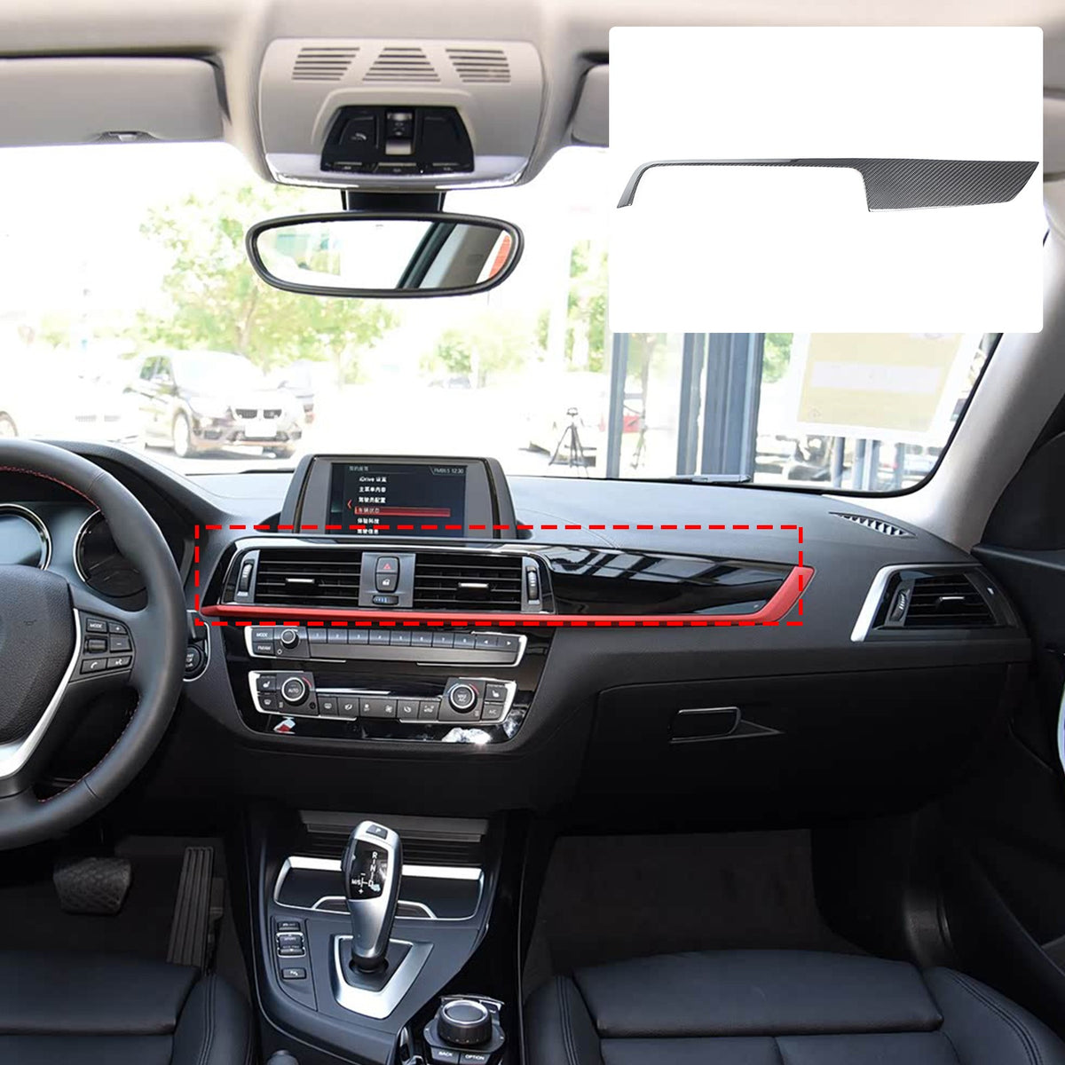 Real Carbon Fiber Dashboard Panel Trim For BMW 1 2 Series F20/F21/F22/F23 17-19 8