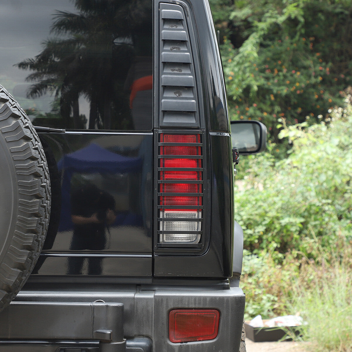 Carbon Steel Rear Tail Light Guard Cover Trim For Hummer H2 03-09 US 5