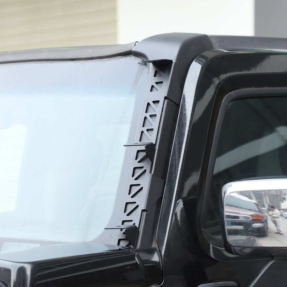 Carbon Steel A-Pillar LED Light Bar Mount Bracket For Hummer H3 2005-2009 5