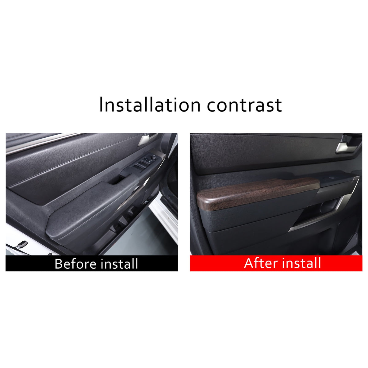 Oak Grain Door Elbow Armrest Trim Cover For Toyota Tundra Sequoia 2022-24 US 5