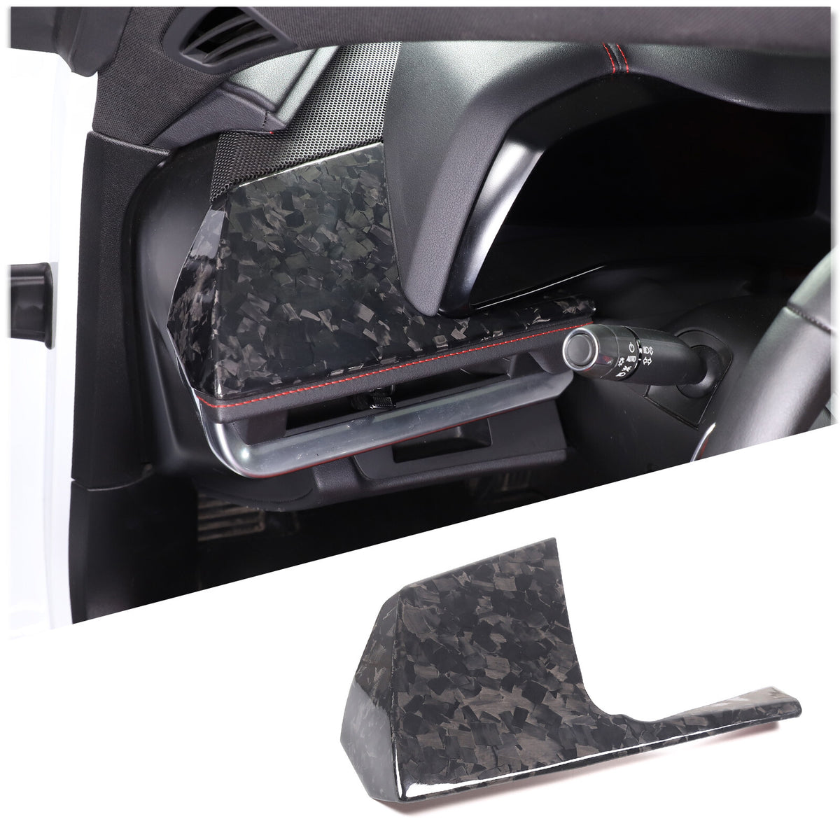 16PCS Forged Real Carbon fiber Car interior Kit Cover Trim Set For Corvette C8 3