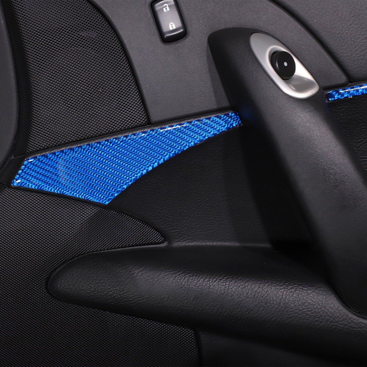 Blue Carbon Fiber Inner Door Panel Waistline Trim Sticker For Corvette C6 05-13 8