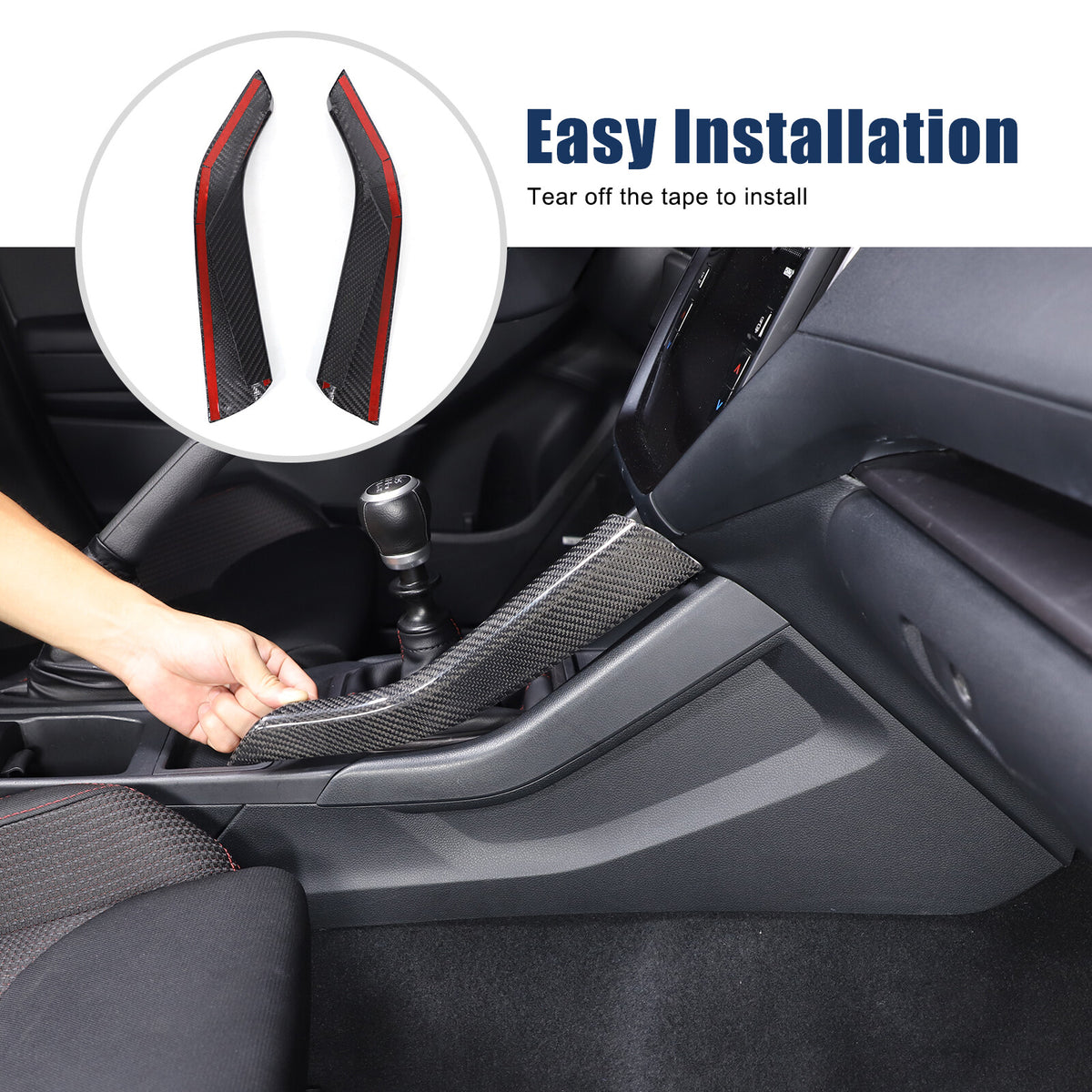 Real Carbon Fiber Side Gear Shift Box Cover Trim For Subaru WRX STI VB 2022-2024 21