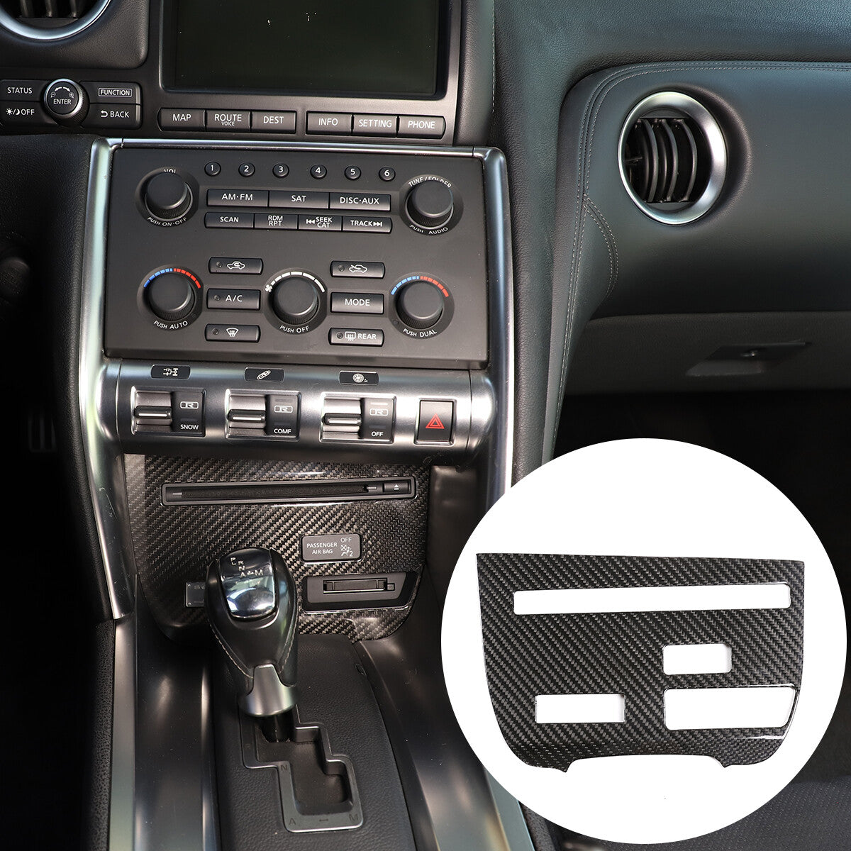 REAL Carbon Fiber Interior Center Trim Cover Set Kit For Nissan GTR R35 2008-16 8