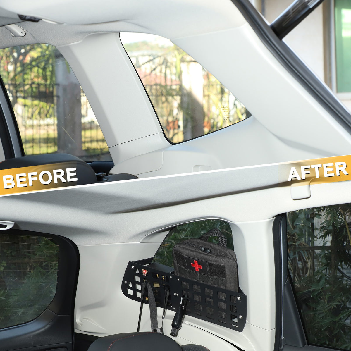 Side Window Cargo Barrier & Organizer Molle Panel For Subaru Forester 2019-2024 3
