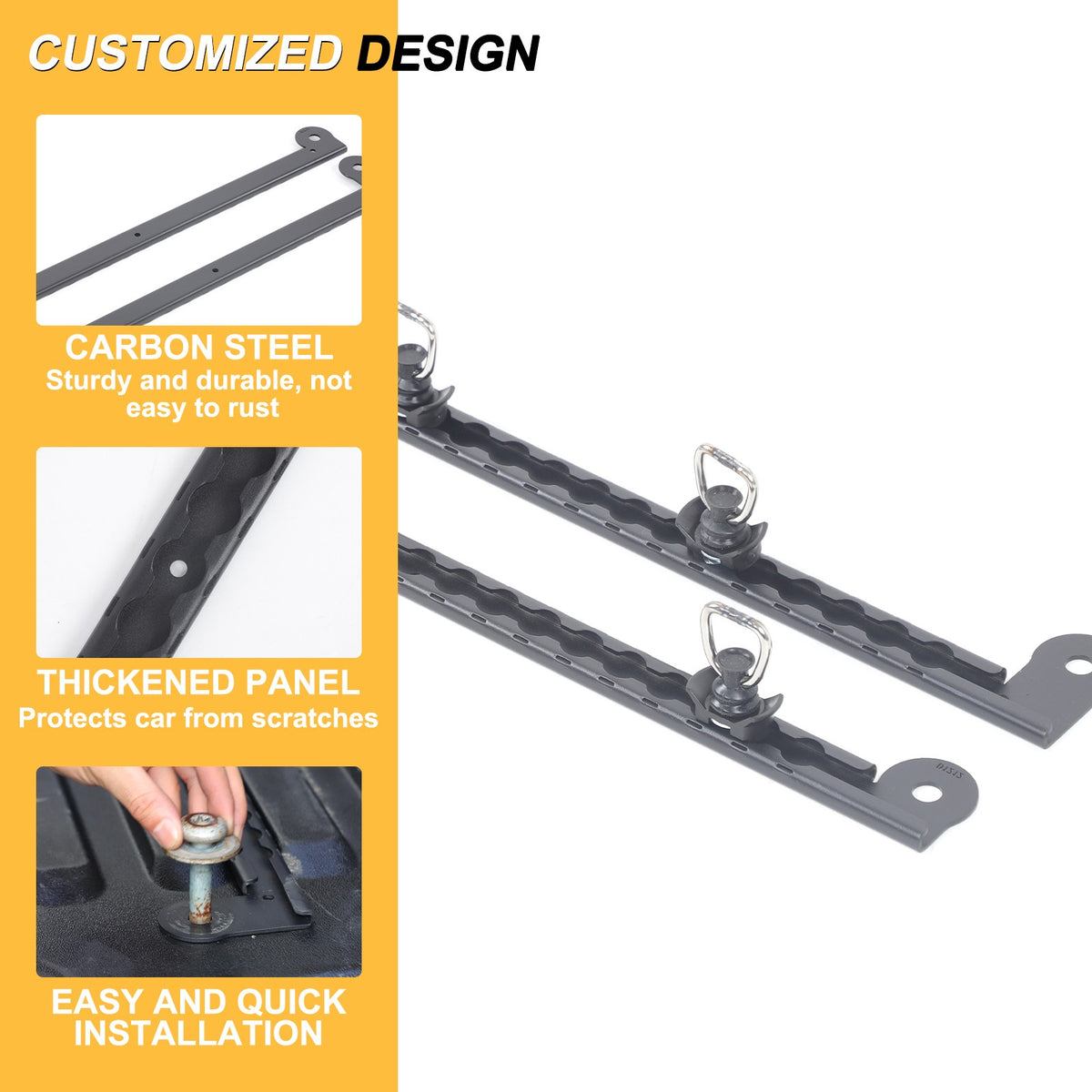Carbon Steel Bed Side Extension Slot Trim For Toyota Tacoma 2016-2022 21