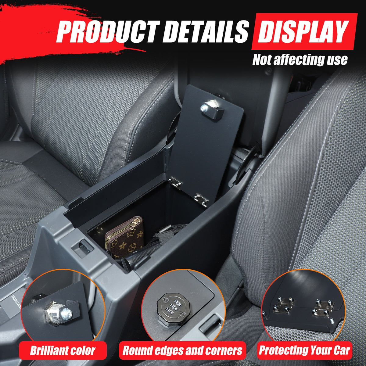 Alloy Center Console Safe GUN Storage Lock Box Tray For Subaru Crosstrek GU 24+ 10