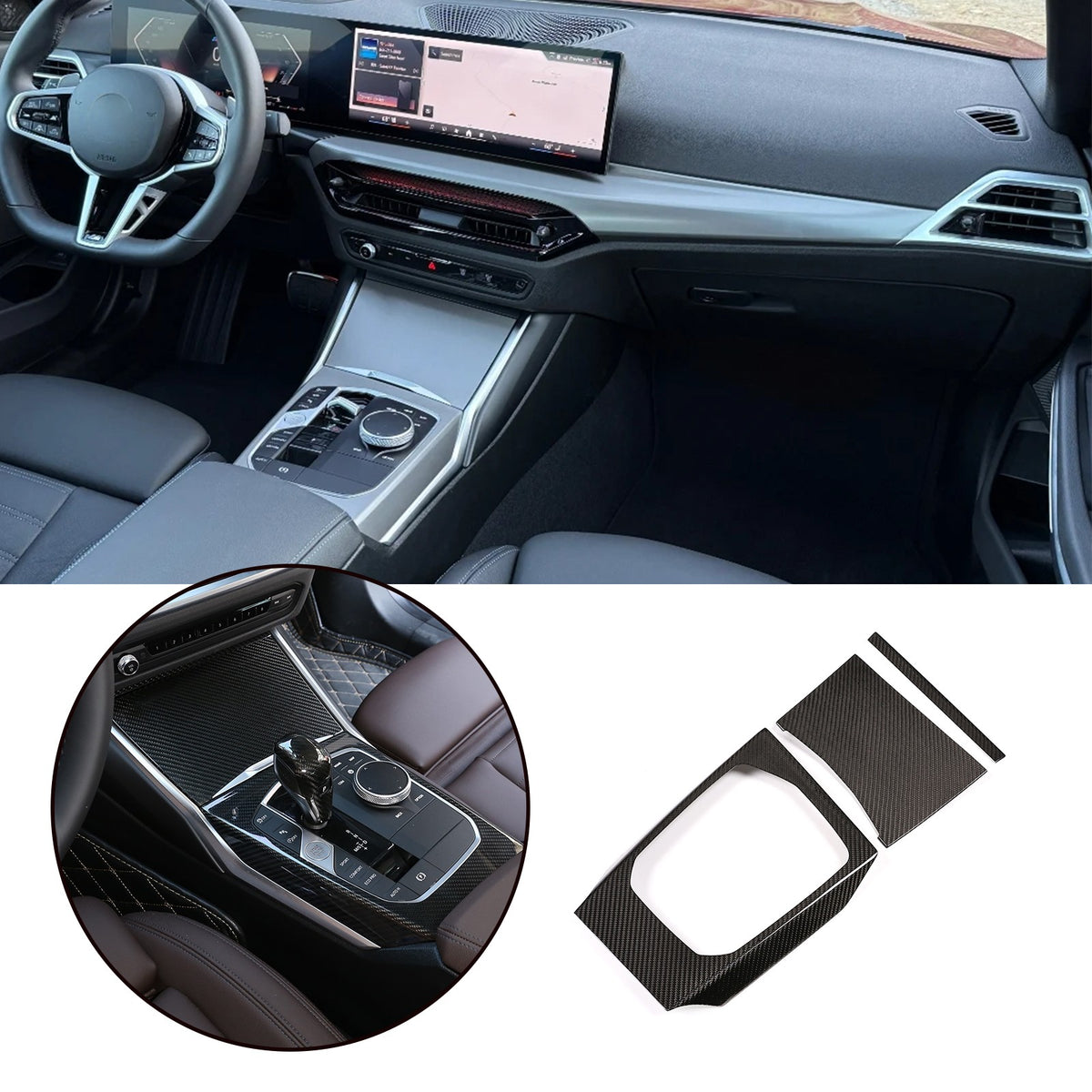 Real Carbon Fiber Full Console Dash Trim Set For BMW 3 4 Series 330i 430i 25+ 6