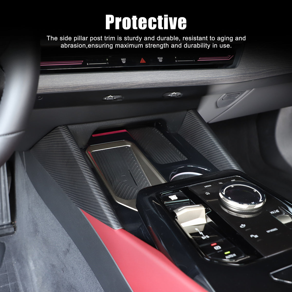 Matte Carbon Fiber Inner Console Side Panel Trim For BMW 5 Series G60 i5 2024+ 22
