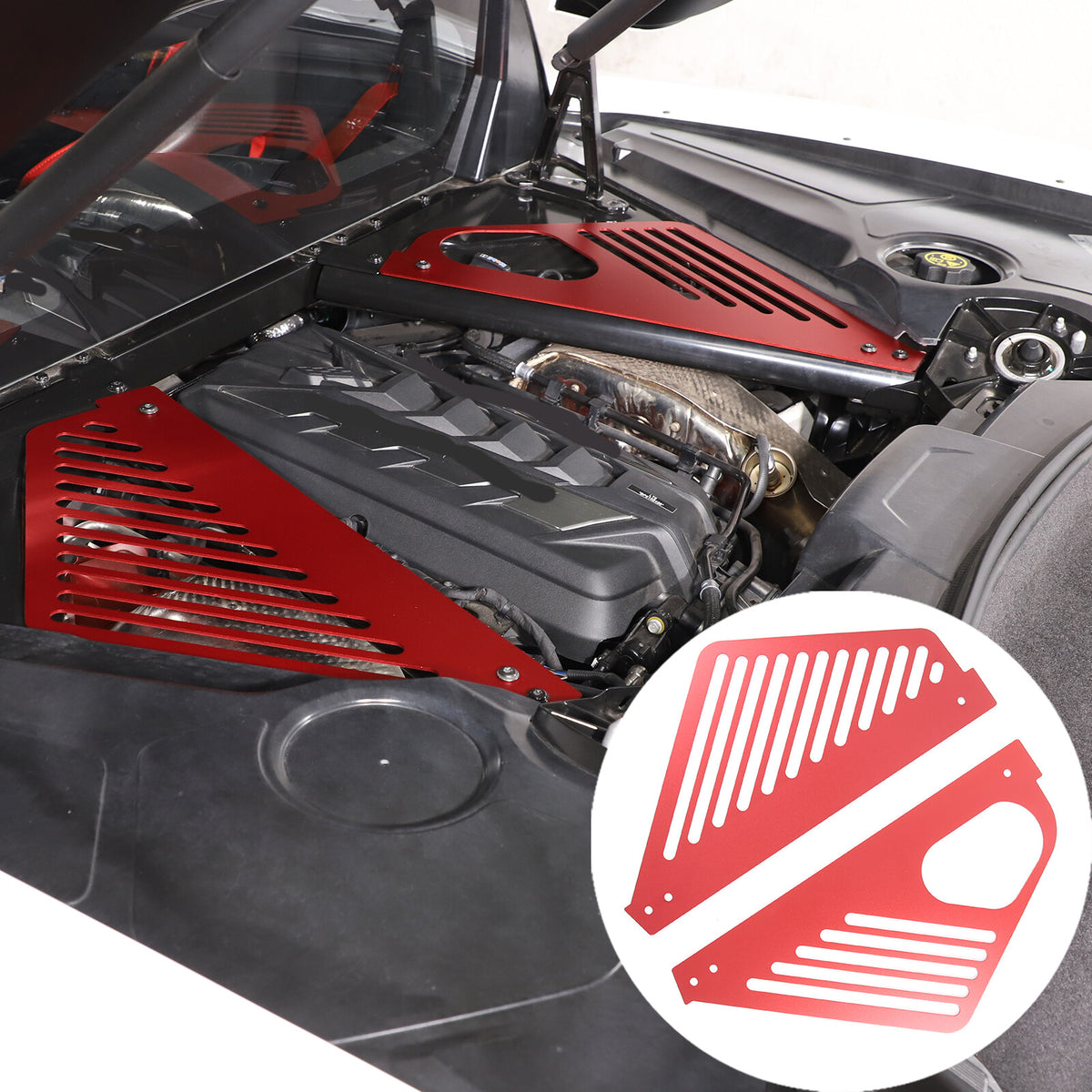 Aluminum Alloy Exterior Hood Engine License Plate Trim For Corvette C8 2020+ US - Variants 16-20 73