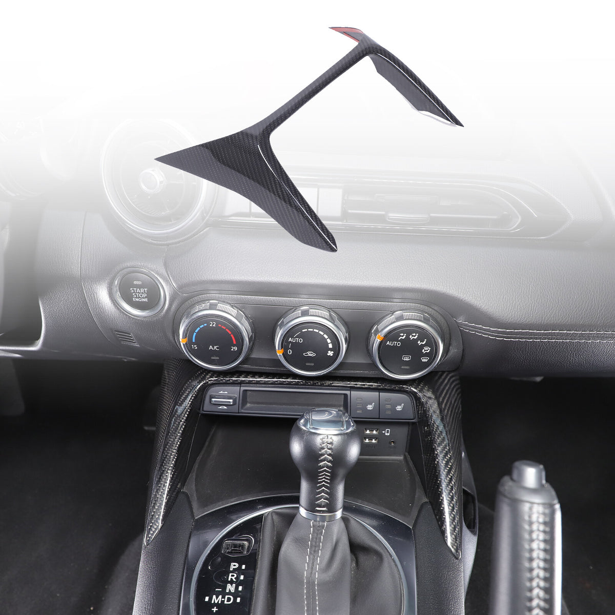 Real Carbon Fiber Front Center Console Trim Cover For Mazda MX-5 Miata 2016-2025 16