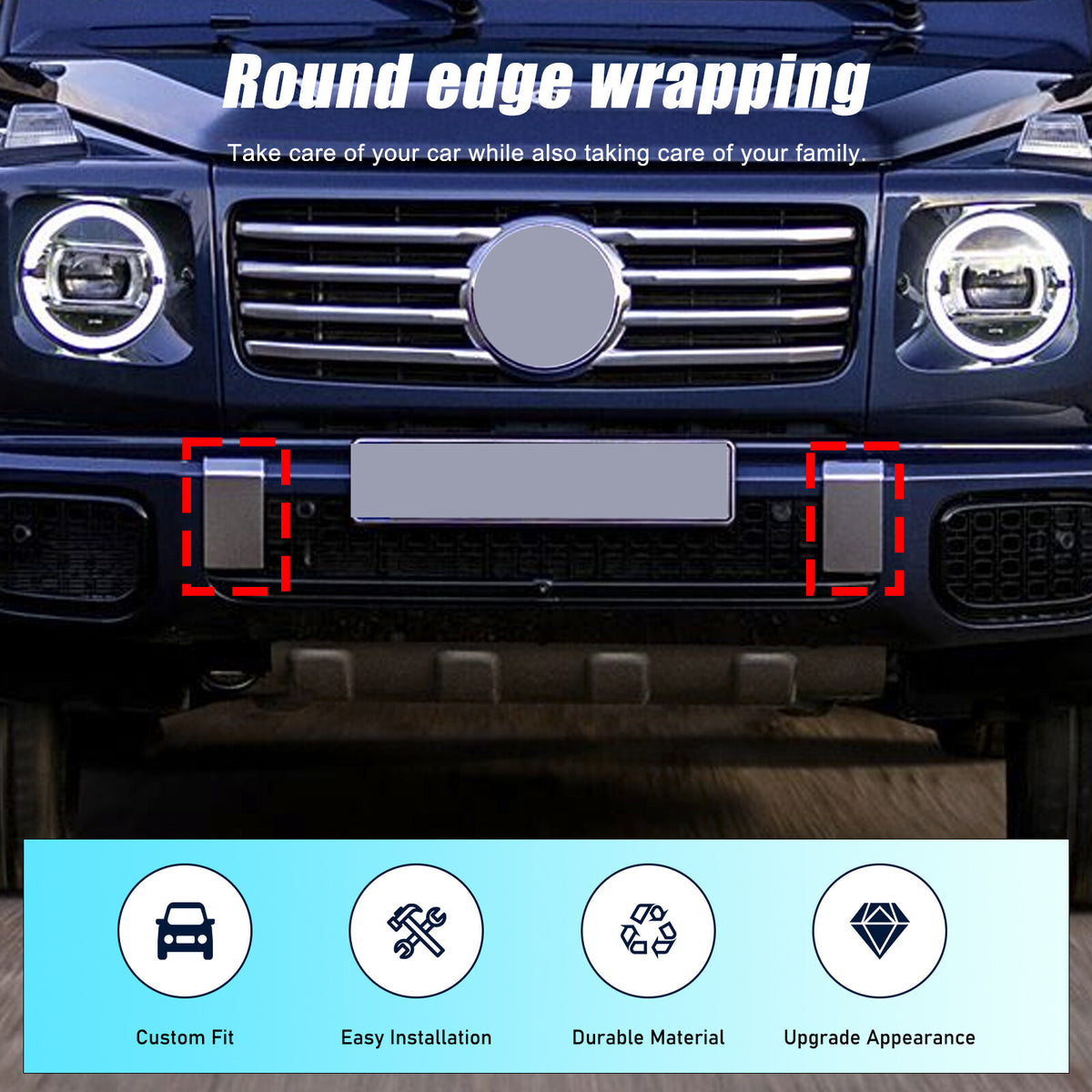 Real Carbon Fiber Front Rear Bumper Trim For Benz G-Class G550 G63 W465 25+ US 8
